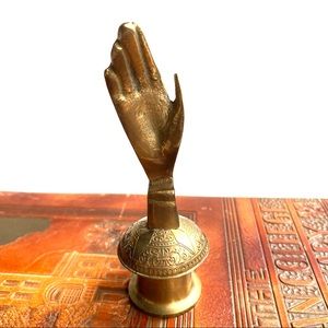 Vintage 1950’s Mid Century Modern MCM Ring Jewelry Holder Brass Gold Stand